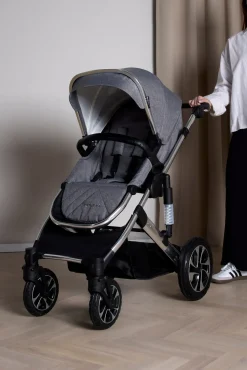 Beemoo Vognpakker>Maxi 4 Duovogn inkl. Maxi-Cosi CabrioFix i-Size Autostol Baby & Base, Grey/Silver