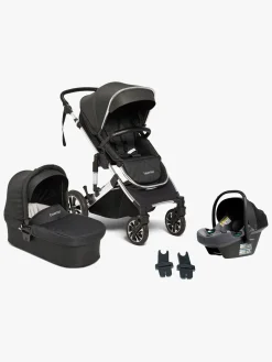 Beemoo Vognpakker>Maxi 4 Duovogn inkl. Route i-Size Autostol Baby, Black Silver/Mineral Grey