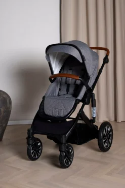 Beemoo Vognpakker*Maxi 4 Duovogn inkl. Route i-Size Autostol Baby, Grey Black/Mineral Grey