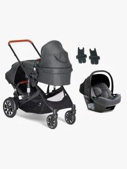 Beemoo Vognpakker>Maxi 4 Twin Søskendevogn inkl. Route i-Size Autostol Baby, Black/Mineral Grey