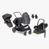 Beemoo Vognpakker>Maxi 4 Twin Søskendevogn inkl.  Ekstra Søskendesæde & Maxi-Cosi CabrioFix i-Size Autostol Baby & Base, Black