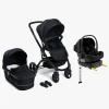 Beemoo Vognpakker>Move Duo Kombivogn inkl. Route i-Size Autostol Baby & ISOFIX Base, Black/Black Stone
