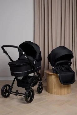 Beemoo Vognpakker></noscript>Move Duo Kombivogn inkl. Route i-Size Autostol Baby, Black/Black Stone
