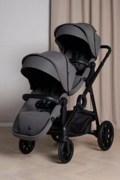 Beemoo Pro Multi 2 Søskendevogn, Mocha Grey