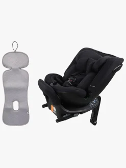 Beemoo Autostolspakker*Rotate i-Size Vendbar Autostol inkl. Ventilerende Hynde, Black Stone/Grey