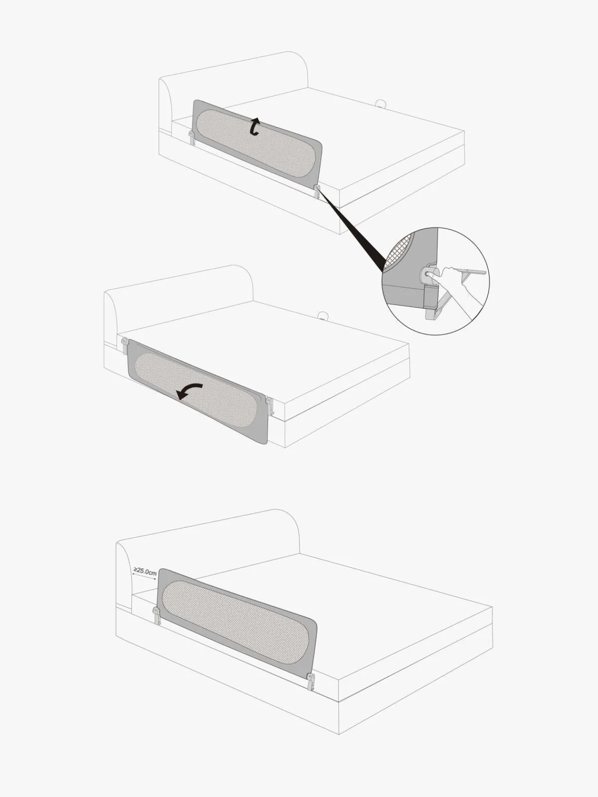 Børn Beemoo SAFE Dream Sengehest 135 cm, Grey
