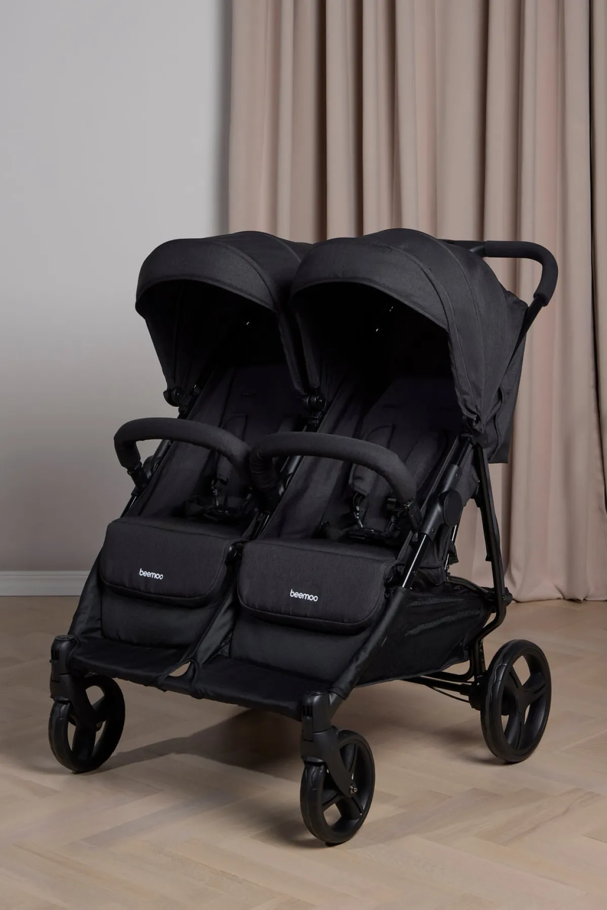 Beemoo Søskendevogne|Tvillingevogne*Twin Shopper Søskende- & Tvillingevogn, Black Mélange Grå/Sort