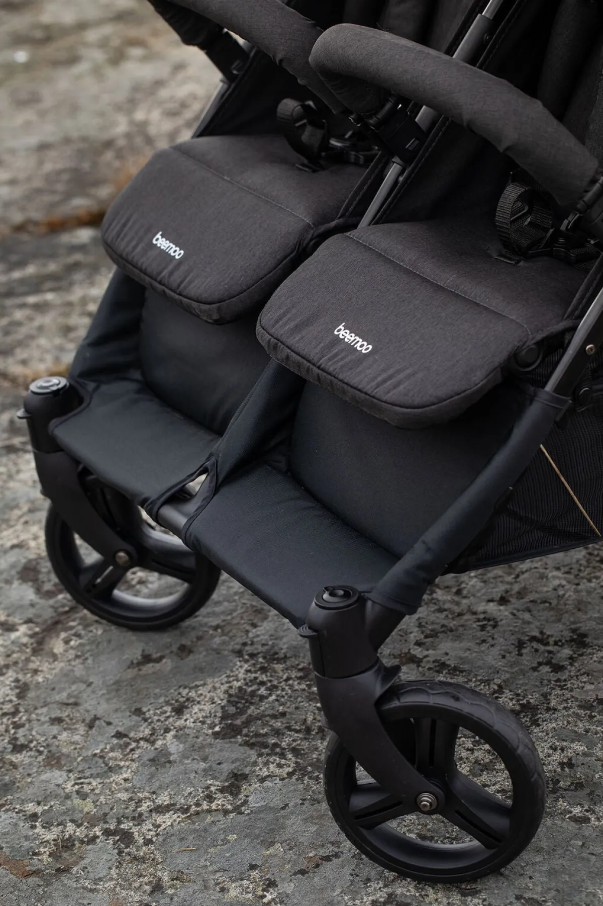 Beemoo Søskendevogne|Tvillingevogne*Twin Shopper Søskende- & Tvillingevogn, Black Mélange Grå/Sort