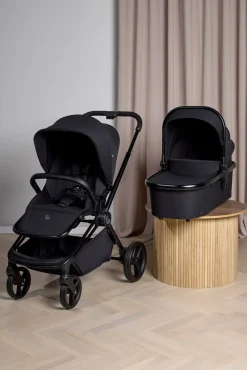 Beemoo Duo- & Kombivogne* One Duovogn inkl. Axkid GOKID Autostol Baby & Base, All Black/Coastal Storm Black