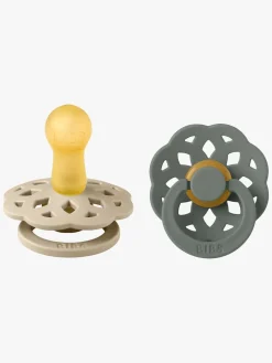 BIBS Sutter & Suttesnore*Boheme Sut 2-Pak Latex Str. 2 Rund, Vanilla/Pine Beige/Grøn