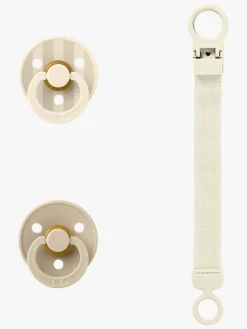 BIBS Sutter & Suttesnore*Colour Sut & Loop Suttesnor Gavesæt Latex Str. 1, Ivory Hvid