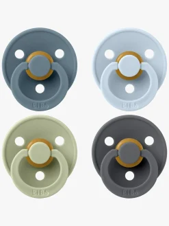 BIBS Sutter & Suttesnore*Colour Sut 4-pak Latex Str. 2, Petrol/Sage/Baby Blue/Iron Blå/Flerfarvet