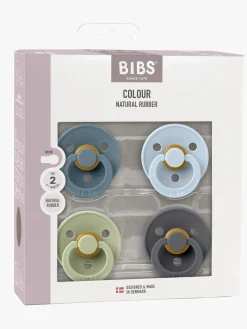 BIBS Sutter & Suttesnore*Colour Sut 4-pak Latex Str. 2, Petrol/Sage/Baby Blue/Iron Blå/Flerfarvet