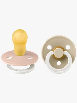 BIBS Sutter & Suttesnore*Colour Sut 2-Pak Latex Str. 3 Rund, Blush GLOW/Vanilla GLOW Lyserød/Beige