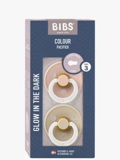 BIBS Sutter & Suttesnore*Colour Sut 2-Pak Latex Str. 3 Rund, Blush GLOW/Vanilla GLOW Lyserød/Beige