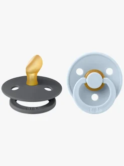 BIBS Sutter & Suttesnore>Colour Sut 2-pak Latex Str. 1 Anatomisk, Iron/Baby Blue