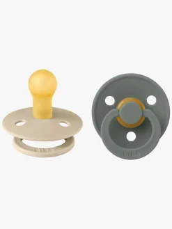 BIBS Sutter & Suttesnore*Colour Sut 2-Pak Latex Str. 1 Rund, Vanilla/Pine Beige/Grøn