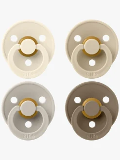 BIBS Sutter & Suttesnore*Colour Sut 4-pak Latex Str. 1, Ivory/Sand/Vanilla/Dark Oak Beige/Flerfarvet