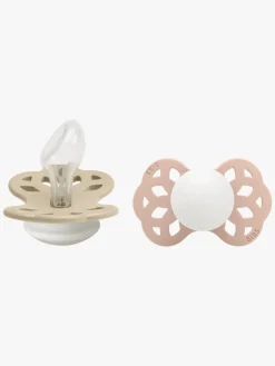 BIBS Infinity Sutter 2-Pak Silikone Str. 2 Anatomisk, Vanilla GLOW/Blush GLOW