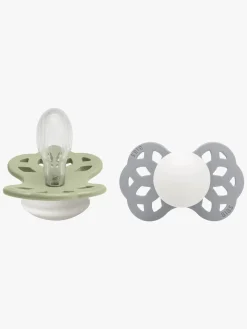 BIBS Infinity Sutter 2-Pak Silikone Str. 2 Symmetrisk, Sage GLOW/Cloud GLOW
