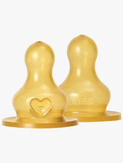 BIBS Spisetid>Slow Flow Sut Latex 2-pak, Yellow