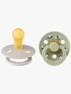 BIBS Sutter & Suttesnore*Studio Colour Bumblebee Sut 2-pak Latex Str. 1, Mushroom Grøn/Beige