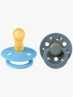 BIBS Sutter & Suttesnore*Studio Colour Bumblebee Sut 2-pak Latex Str. 2, Breeze Blå