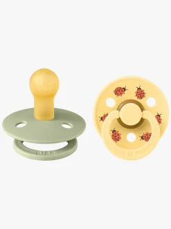 BIBS Sutter & Suttesnore*Studio Colour Ladybug Sut 2-pak Latex Str. 1, Sage Gul/Grøn