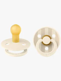 BIBS Sutter & Suttesnore*Studio Colour Sut 2-Pak Latex Str. 1 Rund, Pin/Ivory Vanilla Mix Hvid