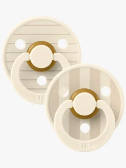 BIBS Sutter & Suttesnore*Studio Colour Sut 2-Pak Latex Str. 1 Rund, Pin/Ivory Vanilla Mix Hvid