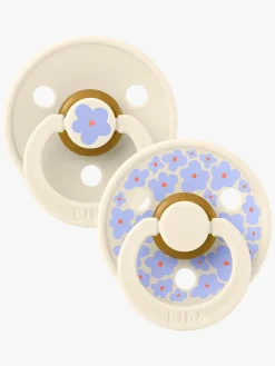 BIBS Sutter & Suttesnore*Studio Colour Sut 2-Pak Latex Str. 1 Rund, Jasmine/Ivory Mix Hvid