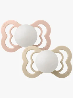 BIBS Sutter & Suttesnore>Supreme Sut 2-pak Silikone Str. 2, Blush Glow/Vanilla Glow