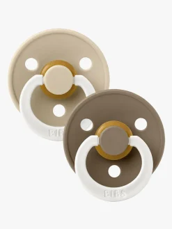 BIBS Sutter & Suttesnore>Sut Colour 2-pak Latex Størrelse 1, Vanilla Glow/Dark Oak Glow