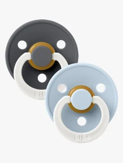 BIBS Sutter & Suttesnore*Sut Colour 2-pak Latex Størrelse 1, Iron Glow/Baby Blue Glow Grå/Blå