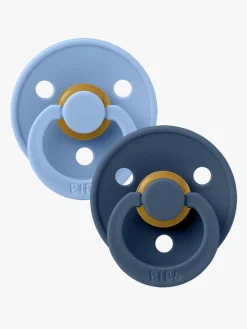 BIBS Sutter & Suttesnore>Sut Colour 2-pak Latex Str. 2, Sky Blue/Steel Blue