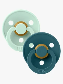 BIBS Sutter & Suttesnore>Sut Colour 2-pak Latex Størrelse 2, Nordic Mint/Forest Lake