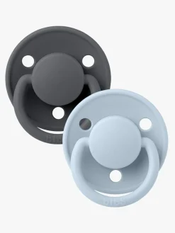 BIBS Sutter & Suttesnore>Sut De Lux 2-pak Silicone, Iron/Baby Blue