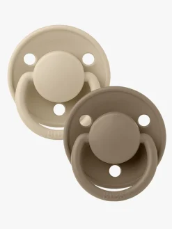 BIBS Sutter & Suttesnore*Sut De Lux 2-pak Silicone, Vanilla/Dark Oak Hvid/Brun