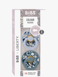 BIBS Sutter & Suttesnore*x Liberty Colour Bobo Sut 2-pak Latex Str. 2, Dusty Blue Mix Blå
