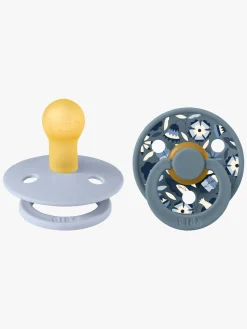 BIBS Sutter & Suttesnore*x Liberty Colour Bobo Sut 2-pak Latex Str. 1, Dusty Blue Mix Blå/Flerfarvet