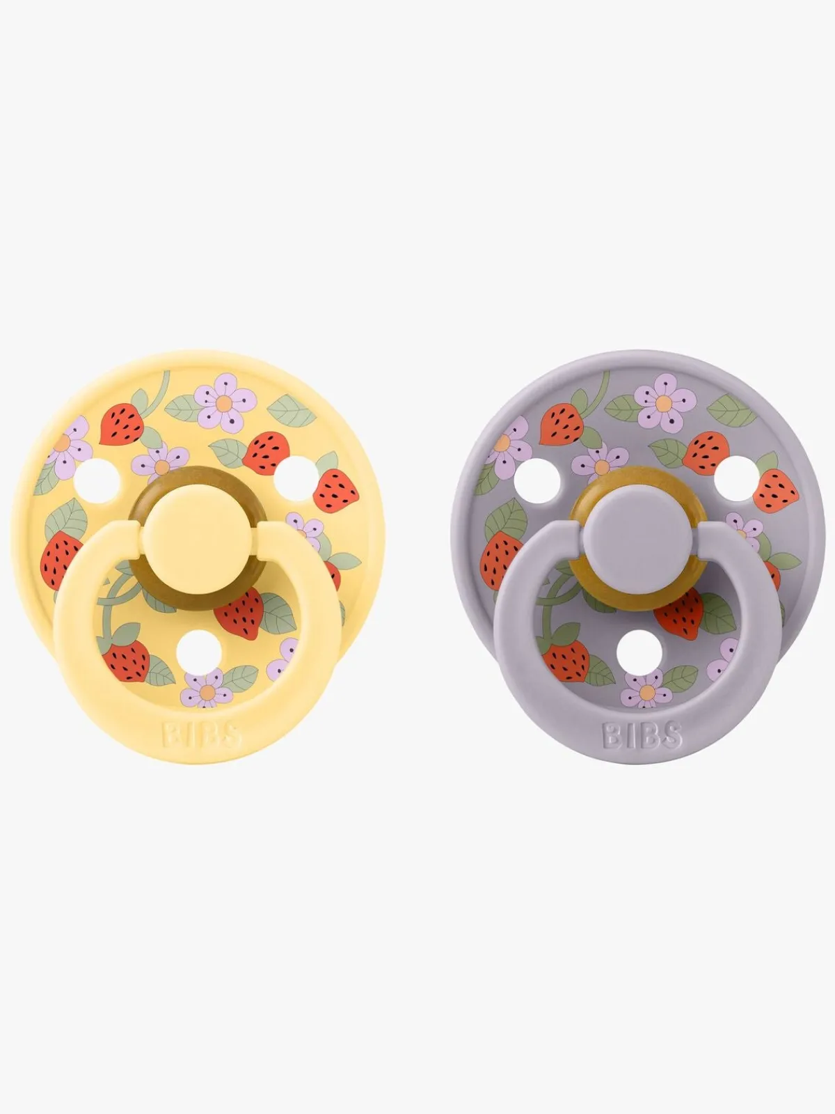 BIBS Sutter & Suttesnore*x Liberty Colour Strawberries Sut 2-pak Latex Str. 2, Pale Butter Mix Grå/Flerfarvet