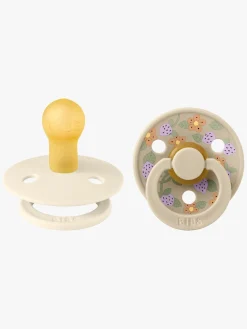 BIBS Sutter & Suttesnore*x Liberty Colour Strawberries Sut 2-pak Latex Str. 1, Ivory Mix Hvid/Flerfarvet