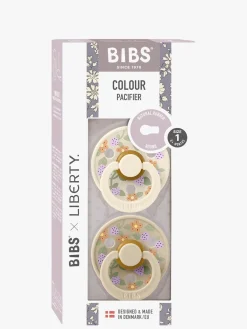 BIBS Sutter & Suttesnore*x Liberty Colour Strawberries Sut 2-pak Latex Str. 1, Ivory Mix Hvid/Flerfarvet