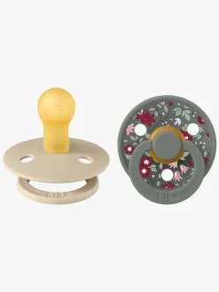 BIBS Sutter & Suttesnore*x Liberty Colour Sut 2-Pak Latex Str. 1 Rund, Chamomile Lawn/Pine Mix Hvid/Grøn