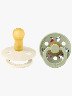 BIBS Sutter & Suttesnore>x Moomin Colour Friends Sut 2-pak Latex Str. 2, Ivory