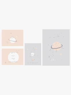 BimbiPirulos Interiør*Casual Vægdekoration 4-Pak Univers, Lilla