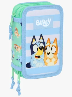 Bluey Kreativt Legetøj*Penalhus med 3 Rum, Sisters Blå/Grøn