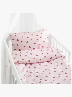 Børn Borgans Borganäs Sengesæt Tremmeseng Hjärtrud 2-delt 100x130, Pink