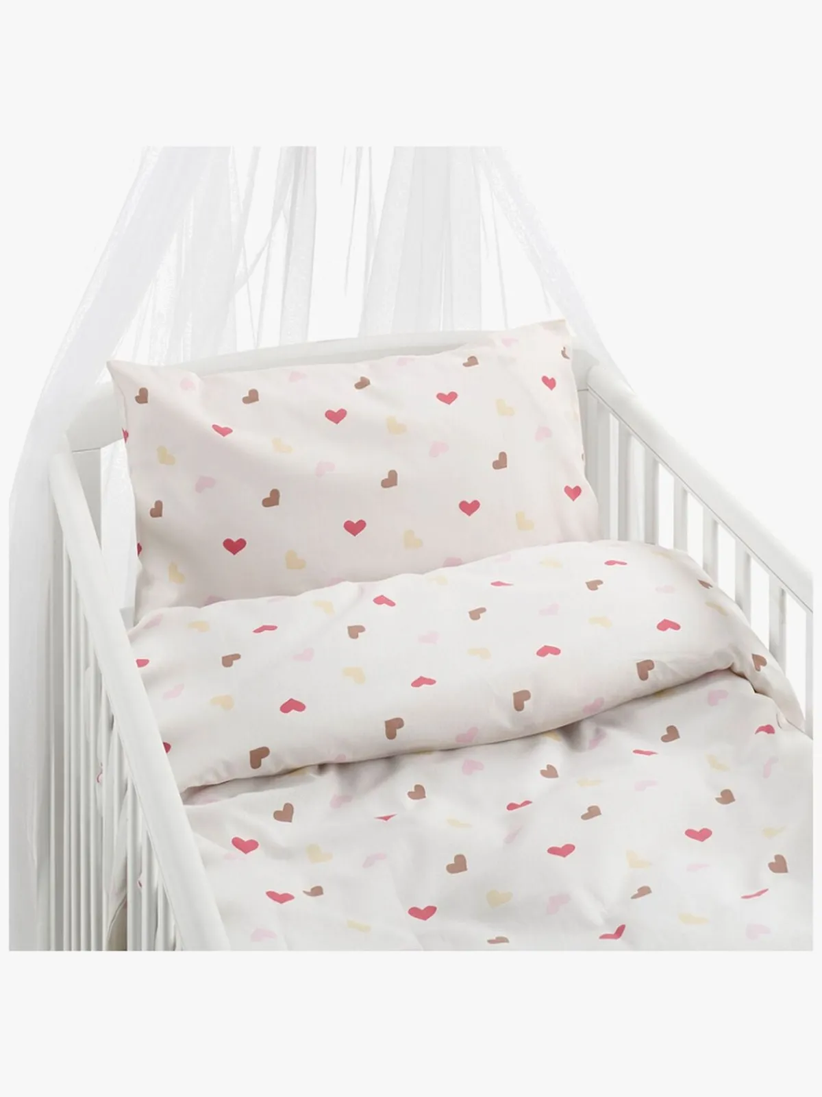 Børn Borgans Sengetøj>Borganäs Sengesæt Tremmeseng Hjärtrud 2-delt 100x130, Beige