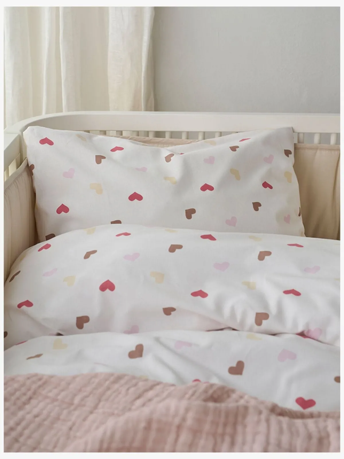 Børn Borgans Sengetøj>Borganäs Sengesæt Tremmeseng Hjärtrud 2-delt 100x130, Beige
